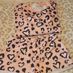 Pink Leopard Print Pajamas